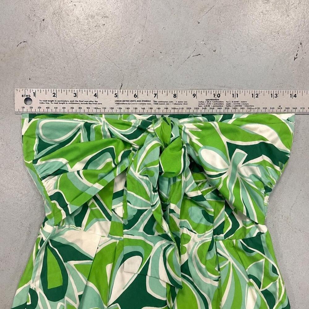 Akaka Green Abstract Strapless Bow Romper Size S - Picture 6 of 6
